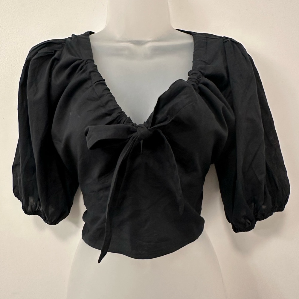 Abercrombie & Fitch Tie Front Crop Top - Large